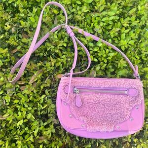 Coach Pink Shearling Crossbody Bag